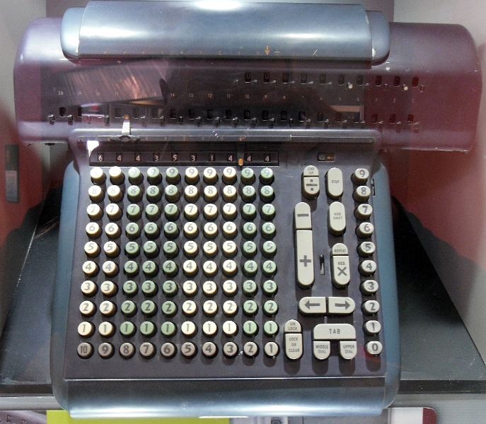 SDC12576.JPG - A simililar model of this Marchant calculator is in the Computarium's collection.