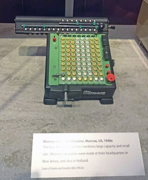 CHM015.JPG - A more modern, smaller Monroe mechanical calculator (~1940).