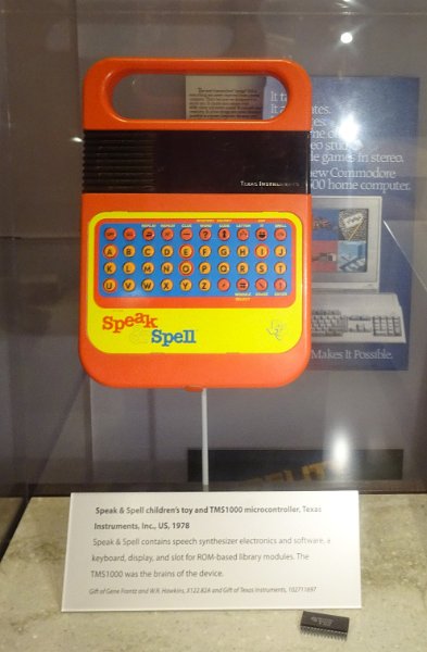 CHM073.JPG - Texas Instrument sold an affordable microprocessor, the TMS 1000, which was used in many toys.