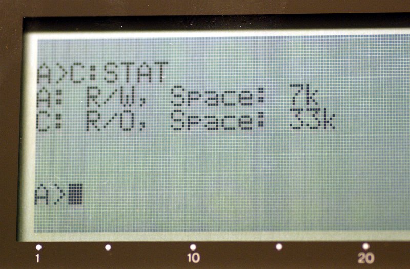 DSC02265.jpg - Inside CP/M: User disk A> has 7 kB occupied