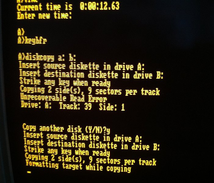 IMG_2274.JPG - A copy of the boot diskette is made with the "diskcopy" command.