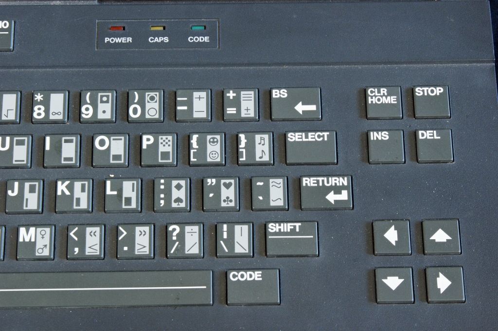 DSC03107.JPG - Keyboard keys with 4 different functions per key.