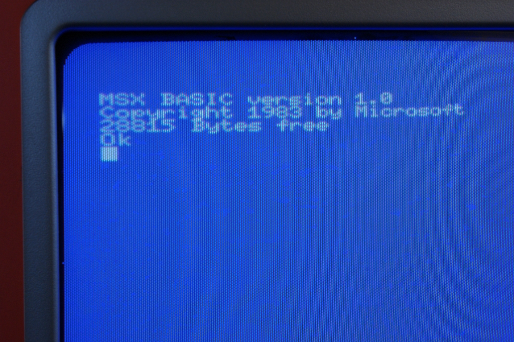 DSC03573.JPG - First screen of the Microsoft MSX Basic interpreter. About 29 kB Ram are free for programs.